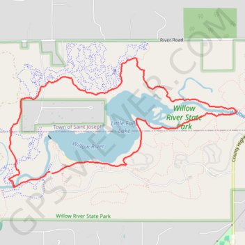 Nelson Farm Trail, Willow Falls Trail and Little Falls Trail Loop in Willow River State Park trail, distance, elevation, map, profile, GPS track