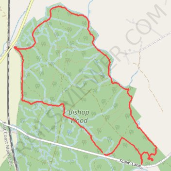 Loop hike in Bishop Wood trail, distance, elevation, map, profile, GPS track
