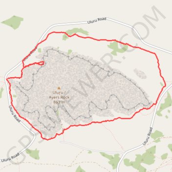 Uluru Base Walk trail, distance, elevation, map, profile, GPS track