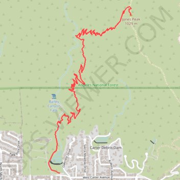 Jones Peak trail, distance, elevation, map, profile, GPS track