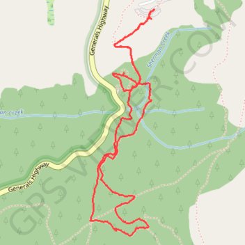 Congress Loop Trail in Sequoia National Park trail, distance, elevation, map, profile, GPS track
