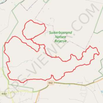Suikerbosrand Nature Reserve trail, distance, elevation, map, profile, GPS track