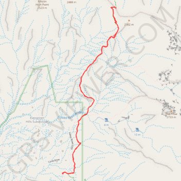 Piedra Lisa South Trail in Sandia Mountain Wilderness trail, distance, elevation, map, profile, GPS track