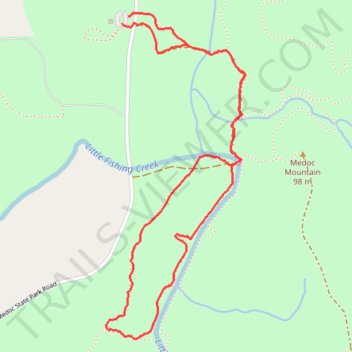 Medoc Mountain Discovery Loop Trail trail, distance, elevation, map, profile, GPS track