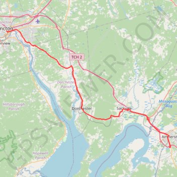 Moncton - Amherst trail, distance, elevation, map, profile, GPS track