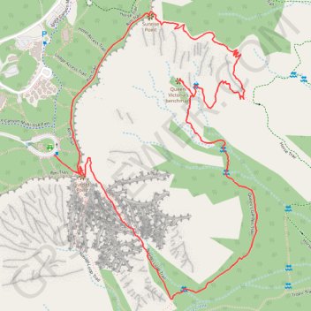 Queen Victoria, Two Bridges and Thor's Hammer Loop trail, distance, elevation, map, profile, GPS track