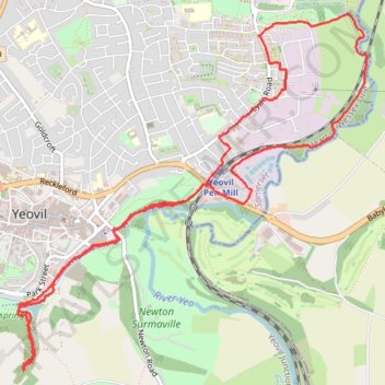 Nine Springs Yeovil Walking Route trail, distance, elevation, map, profile, GPS track