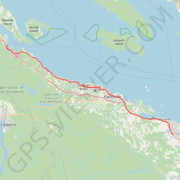Nanaimo - Fanny Bay trail, distance, elevation, map, profile, GPS track