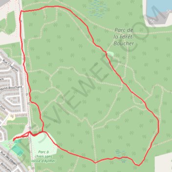 Boucle de la Forêt Boucher trail, distance, elevation, map, profile, GPS track