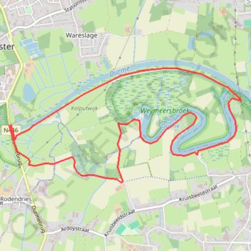 Hamme Waasmunster Langs Durme - 8 km RT.gpx, Created: 2008-jul-22 trail, distance, elevation, map, profile, GPS track