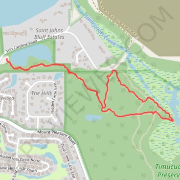Spanish Pond and Timucuan Preserve Theodore Rossevelt Area Loop trail, distance, elevation, map, profile, GPS track