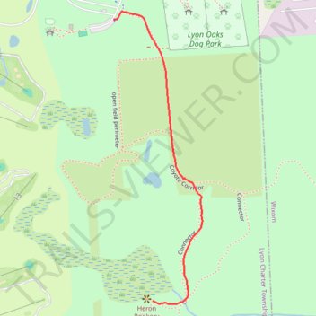 Lyon Oaks County Park Heron Rookery Viewing Area trail, distance, elevation, map, profile, GPS track