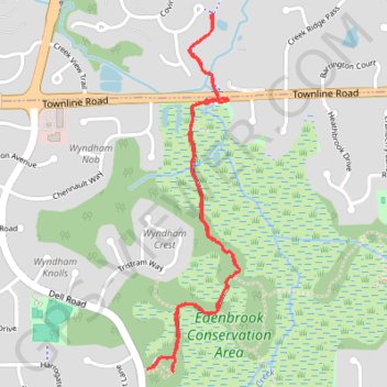 Edenbrook Conservation Area trail, distance, elevation, map, profile, GPS track
