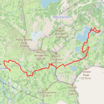 Lake Mary Dam via Catherine's Pass Trail trail, distance, elevation, map, profile, GPS track