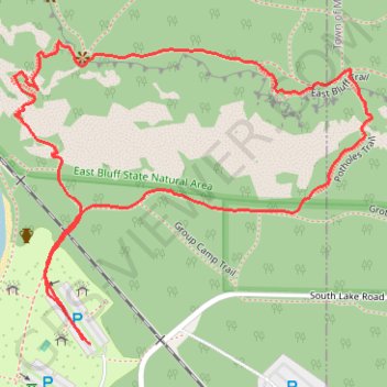 Balanced Rock and Devil's Doorway Loop via Balanced Rock Trail, East Bluff Trail, Devil's Doorway Trail, Potholes Trail and Grottos Trail in Devil's Lake State Park trail, distance, elevation, map, profile, GPS track