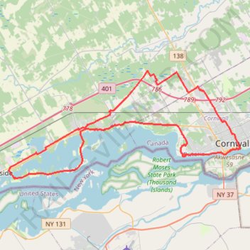 Cornwall Cycling trail, distance, elevation, map, profile, GPS track