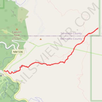 Canon Madera Route in Cibola National Forest trail, distance, elevation, map, profile, GPS track