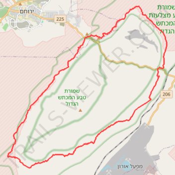 Yeruham Crater Circle trail, distance, elevation, map, profile, GPS track