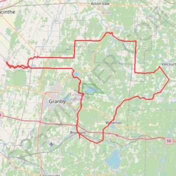 Bromont trail, distance, elevation, map, profile, GPS track