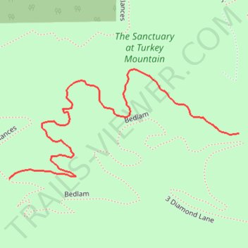 Turkey Mountain Ten Four MTB Trail trail, distance, elevation, map, profile, GPS track