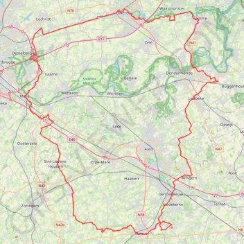 Iedereen 1000 KOTK OVL noordlus 131km met Iben en Jana (eindresultaat deze wk 469km gefietst, 23K gelopen en 12K gewandeld) trail, distance, elevation, map, profile, GPS track