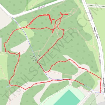 Blackwood Woodland - Coed Ty'n-y-pwll loop trail, distance, elevation, map, profile, GPS track