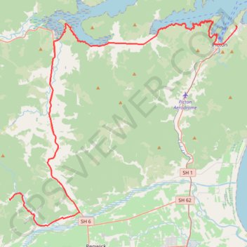 Picton - Onamalutu Campsite trail, distance, elevation, map, profile, GPS track