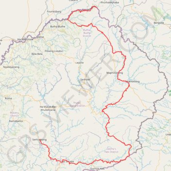 Lesotho - Semonkong trail, distance, elevation, map, profile, GPS track