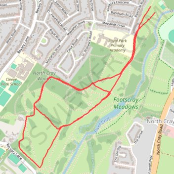 Footscray Meadows Park Loop Run trail, distance, elevation, map, profile, GPS track