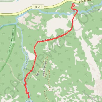 Gloria Falls trail, distance, elevation, map, profile, GPS track