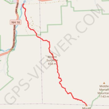 Mount Moriah trail, distance, elevation, map, profile, GPS track