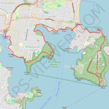 Sydney Harbour National Park - Manly to Spit Bridge Walk trail, distance, elevation, map, profile, GPS track