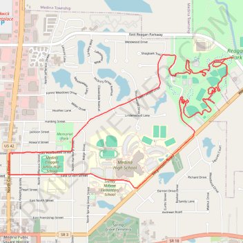 Medina Reagan Park Trail trail, distance, elevation, map, profile, GPS track