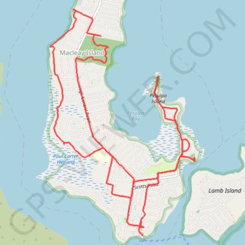 Macleay Island Loop trail, distance, elevation, map, profile, GPS track