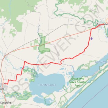 Sale - Bairnsdale trail, distance, elevation, map, profile, GPS track