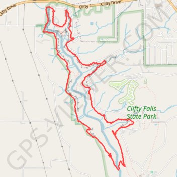 Clifty Falls, Wallace Falls, Hoffman Falls and Tunnel Falls Loop in Clifty Falls State Park trail, distance, elevation, map, profile, GPS track