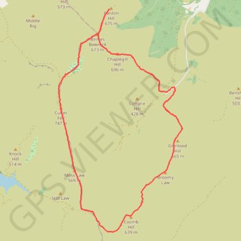 Culter Fell Donalds trail, distance, elevation, map, profile, GPS track