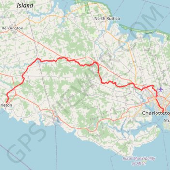 Borden-Carleton - Charlottetown trail, distance, elevation, map, profile, GPS track