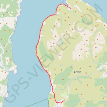 Bridgend Campsite to Lochranza and back trail, distance, elevation, map, profile, GPS track
