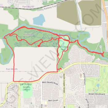 River Legacy Park MTB Loop trail, distance, elevation, map, profile, GPS track