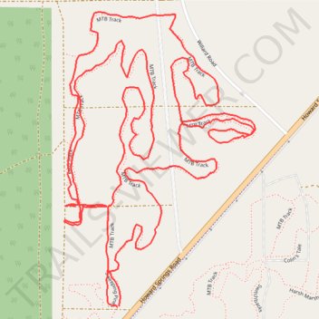 Howard Springs MTB Track trail, distance, elevation, map, profile, GPS track