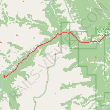 Little Elbow to Mount Romulus Campground trail, distance, elevation, map, profile, GPS track