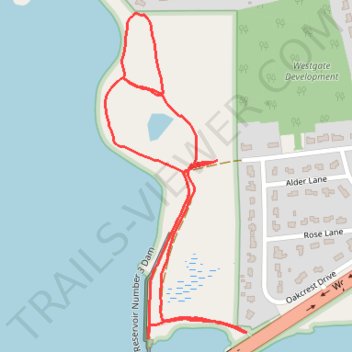 Reservoir Number 3 Dam trail, distance, elevation, map, profile, GPS track
