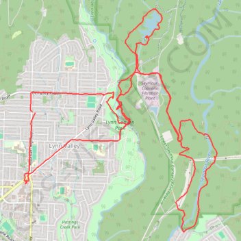 Lynn Valley - Rice Lake trail, distance, elevation, map, profile, GPS track