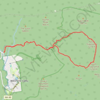 Tripyramid Mountains Loop trail, distance, elevation, map, profile, GPS track