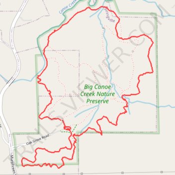 Big Canoe Creek Nature Preserve Loop Trail trail, distance, elevation, map, profile, GPS track
