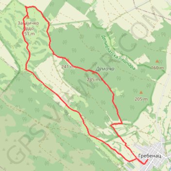Grebenac - Zagajička brda trail, distance, elevation, map, profile, GPS track