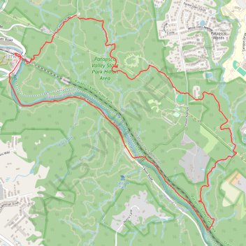 Patapsco River and Santee Branch Trail loop trail, distance, elevation, map, profile, GPS track