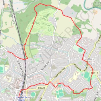 Haywards Heath, Lindfield and Haywards Heath Golf Club Loop Walk trail, distance, elevation, map, profile, GPS track