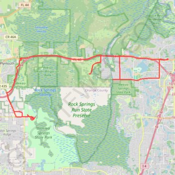 Sandford to Kelly Park trail, distance, elevation, map, profile, GPS track